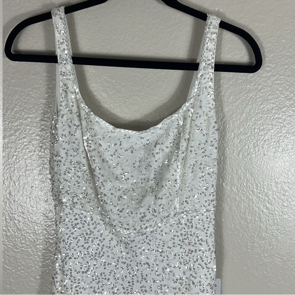 RIXO Ronan Mini Dress Squiggle Sequin Ivory - Picture 9 of 13